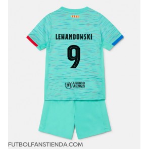 Barcelona Robert Lewandowski #9 Tercera Equipación Niños 2023-24 Manga Corta (+ Pantalones cortos)